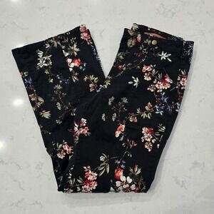 Pilcro and the Letterpress Demilune Boot Floral Pants Black Size 29 Bootcut